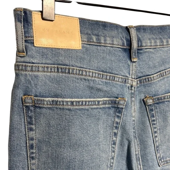 Everlane The Way High Jean Light Wash Distressed Raw Hem Size 28 - Picture 9 of 12